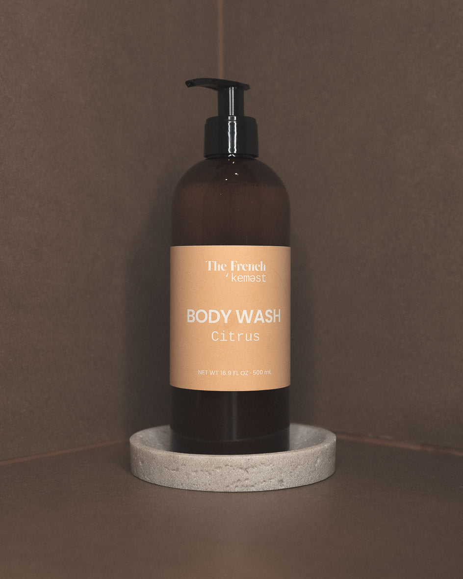 The French Kemest body wash, soft skin without lotion
